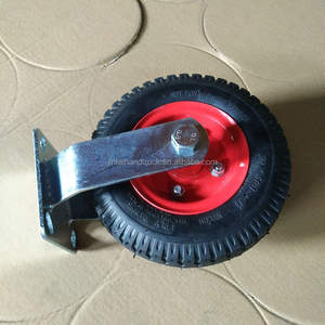 Rueda giratoria de goma fija de 8 pulgadas y 10 pulgadas, ruedas de acero rígido 2,50-4, 2,50-4 - Product Image 6