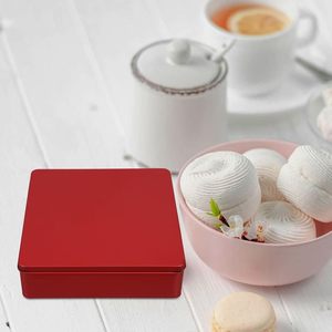 Popular Custom Printing Tinplate Storage Container Rectangle Pressed Metal <b>Biscuit</b> Can Food Grade Cookie <b>Tin</b> Box Packaging - Product Image 4