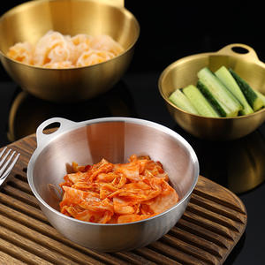 Factory Direct Mixing Bowl Salad Stainless Steel Bowls Dinnerware Decorative Round Pickle Dish Food Container Snack Basket Bowls - Product Image 1