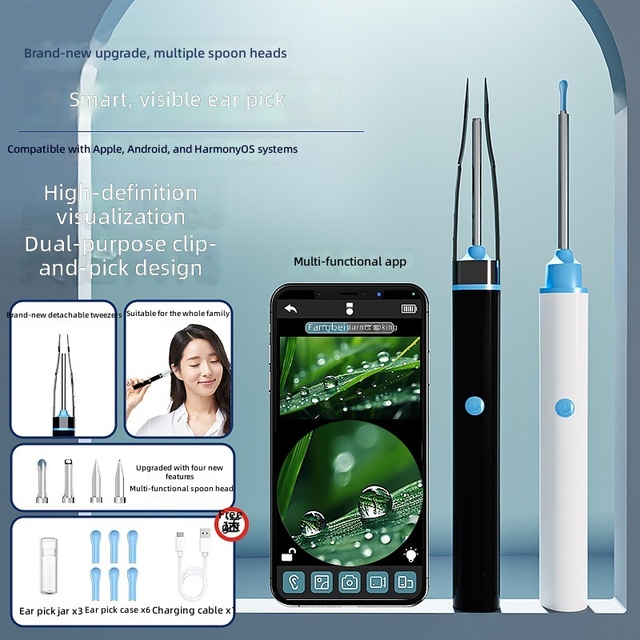 Visual Ear Scoop in Stock Ear Scoop Wireless Visual Earpick Wifi Ear Cleaner with Camera Ear Wax Removal Tool  for Ear Picking