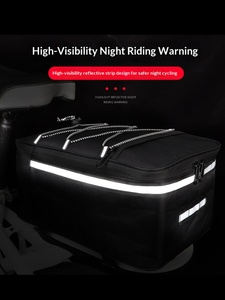 Sacoche de <span class=keywords><strong>porte</strong></span>-bagages arrière pour vélo électrique et VTT, grande capacité, imperméable, avec <span class=keywords><strong>housse</strong></span> de pluie, réfléchissante et fixation stable - Product Image 4