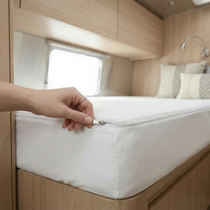 Parure de lit courte de luxe moderne en coton biologique pour <span class=keywords><strong>camping</strong></span>-<span class=keywords><strong>car</strong></span> et caravane, en <span class=keywords><strong>polyester</strong></span>, couleurs et logo personnalisables, 400 fils/cm² - Product Image 2
