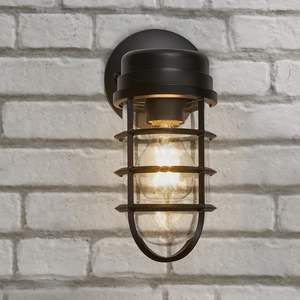 Étanche Extérieur Intérieur Style Industriel Cage Maison Porche Garage Patio Veilleuse Montage Lanterne Bocal Avec Applique Murale Led - Product Image 2