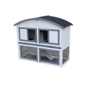 Casetta per Conigli in Legno Massiccio, Gabbia da Esterno per Conigli e Porcellini d'India con Tetto Resistente alle Intemperie, Cuccia per Piccoli Animali da Giardino - Product Image 2