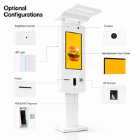Kiosque de paiement en libre-service à écran tactile extérieur étanche de 32 pouces, haute luminosité avec toit pour restaurant, magasin, commande rapide