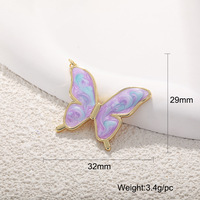 Pendentif violet lavande en cuivre plaqué or véritable, breloques émail ours, papillon, cœur, lune, bijoux en améthyste DIY avec quartz