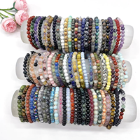 Bracelet élastique en pierres naturelles Jingfa Crystal, vente en gros, mode, pierres précieuses, perles rondes de 6 mm, pour hommes et femmes