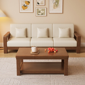 L Shape Solid Wood <b>Sofa</b> <b>Bed</b> Convertible Modern Minimalist Living Room Furniture For <b>Small</b> Apartment - Product Image 2