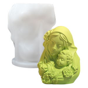 DM1152 Molde de Silicona para Vela <span class=keywords><strong>con</strong></span> Escultura 3D de la Virgen María y <span class=keywords><strong>el</strong></span> Niño Jesús para <span class=keywords><strong>el</strong></span> Día de la <span class=keywords><strong>Madre</strong></span>, Escultura DIY, Adornos de Yeso, Moldes de <span class=keywords><strong>Madre</strong></span> e Hijo - Product Image 6