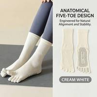 Chaussettes de yoga antidérapantes de qualité supérieure à cinq doigts pour femmes, meilleure équilibre, orteils séparés, chaussettes de Pilates avec grip, entraînement physique