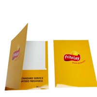 Carpeta de Presentación de Papel Kraft Marrón de Diseño Personalizado, Carpeta de Archivos de Documentos de Papel con Ranura para Tarjetas de Visita para la Oficina de la Escuela