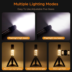 Lámpara de Camping Recargable con Soporte Triangular, Linterna de Camping Impermeable para Exteriores, Diseño Magnético - Product Image 2