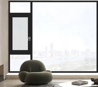 Puerta de Terraza con Marco de Aleación de Aluminio con Recubrimiento en Polvo de Alta Calidad, Ventanas de Doble Acristalamiento de Aleación de Aluminio
