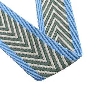 Pola etnis Chevron, Anyaman Jacquard katun tebal lebar 5 cm untuk tali tas tangan