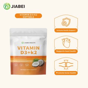 Gélules de vitamine D3+K2 personnalisées en usine, soutiennent la santé immunitaire et cardiaque, suppléments vitaminiques OEM/ODM - Product Image 2