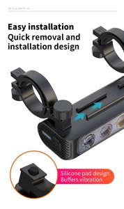 NIACONN - Juego de Luces Delanteras y Traseras para <span class=keywords><strong>Bicicleta</strong></span> de 2000 <span class=keywords><strong>Lúmenes</strong></span>, LED Súper Brillante, 4 Modos, Aluminio Resistente, Carga USB - Product Image 2