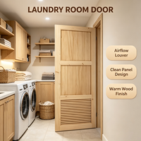 Porte intérieure à persiennes en pin massif, bois naturel, ventilation, pour chambre et placard domestique