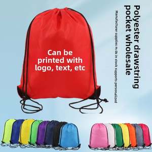 Promotion Custom Logo Wholesale Polyester Zipper <b>Drawstring</b> <b>Backpack</b> Bag <b>Drawstring</b> Sports Gym Bag Storage Bag for Packing - Product Image 2