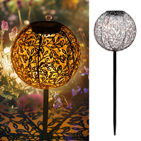Lampes de jardin en métal à LED Lampe solaire d'extérieur avec brochette de sol Couleur avec lampe à effet de lumière sur piquet Création