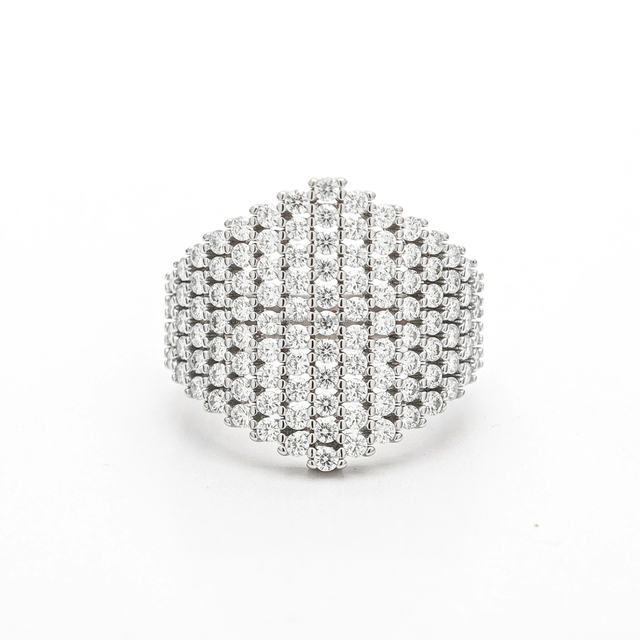 Fashion Jewelry Luxury Ladies Wedding Rings 925 Sterling Silver Iced Out Moissanite Diamond Signet Ring for Women