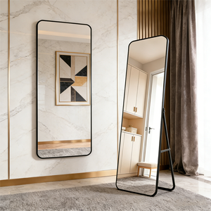 Большое роскошное золотое декоративное круглое напольное зеркало в раме для гостиной, современное большое настенное зеркало в полный рост - Product Image 2