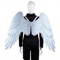 Ailes d'ange réutilisables légères aspect plume blanche, accessoire de costume pour Halloween, cosplay, carnaval, fête