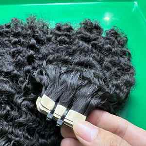 CDYHAIRVN Extensiones de Cabello Adhesivas Regulares, Cabello Humano Virgen Vietnamita, Rizado Kinky, Doble Trama, Procesado al Vapor, 100g - Product Image 3