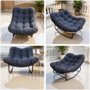 Luxury Rattan Rocking Chair Manufacturer: Commercial Grade Lounge for Resort Balcony and Public Space - OEM Support - Product Image 3