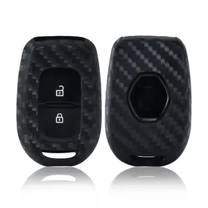 Funda de silicona para llavero con <span class=keywords><strong>2</strong></span> botones, funda protectora para Renault Clio Modus Clio <span class=keywords><strong>Dacia</strong></span> Sandero Logan <span class=keywords><strong>Duster</strong></span> Dokker 2021 2020 <span class=keywords><strong>2019</strong></span> - Product Image 1