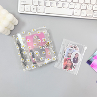 Mini enveloppes transparentes mates A8 3 anneaux sac à fermeture éclair Pvc feuilles mobiles Journal planificateur classeur recharges de cartes livre