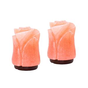 Lampe au sel de l'Himalaya en forme de rose sculptée écologique de haute qualité avec Feng Shui pour une utilisation au bureau - Product Image 1