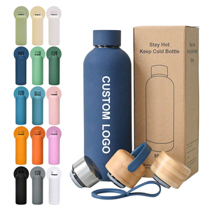Custom Soft Touch Double Wall Vacuum Insulated 304/201 Stainless Steel Sports <b>Drink</b> <b>Bottle</b> Tumbler 500ml 750ml 12-24 Hours - Product Image 1