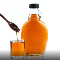 Envasado de alimentos 8oz 16oz Botella de vidrio de jarabe de arce con mango de oreja