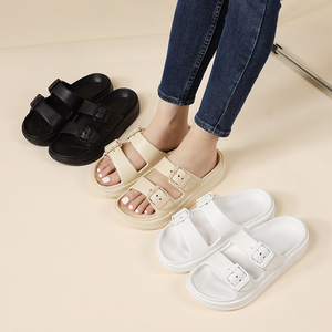 Deran OEM, chanclas de verano para mujer, <span class=keywords><strong>Sandalias</strong></span> abiertas de verano, zapatos planos de Color sólido, zapatillas de pareja transpirables con correa para mujer - Product Image 2