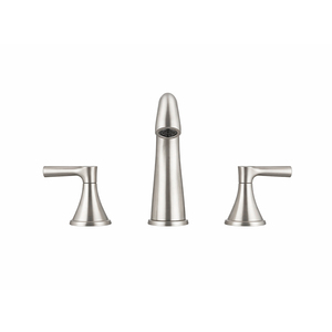 Robinet de lavabo à 3 trous en acier inoxydable nickel brossé, mitigeur eau chaude et froide à double poignée, pour salle de bain et toilettes, directement de l'usine - Product Image 3