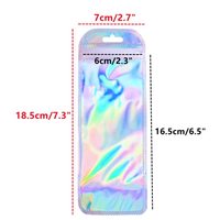 Petit mini pochette plate étanche à l'eau avec fermeture éclair laser holographique pour bijoux emballage de sac transparent en plastique vente en gros