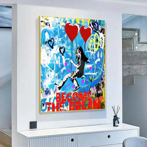 Pósteres y Láminas <span class=keywords><strong>de</strong></span> Arte Urbano en Lienzo para Decoración del Hogar: <span class=keywords><strong>La</strong></span> Chica que se Vuelve el Sueño para <span class=keywords><strong>la</strong></span> Sala <span class=keywords><strong>de</strong></span> Estar - Product Image 4