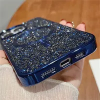 Étui magnétique brillant à paillettes pour iPhone 15 14 13 12 11 Pro Max Plus, placage, charge sans fil, coque de protection