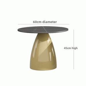 Stile nordico moderno semplice pietra pietra tavolino crema luce di lusso per il piccolo appartamento divano lato metallo ferro - Product Image 6