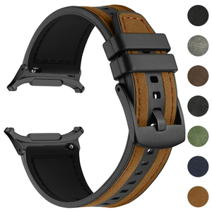 Bracelet en Cuir et Silicone pour Samsung Galaxy Watch 7 Ultra 47mm Sport Homme Femme, Boucle de Fixation pour Samsung Watch 7 47mm - Product Image 1