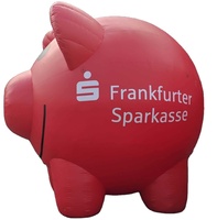 Porc rouge gonflable fait sur commande avec le LOGO pour la publicité, porc gonflable constant d'économie d'air pour la publicité de banque