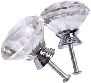 Manijas de cristal redondas de diamante CX714 para muebles de dormitorio, pomos de cristal para gabinetes, de China - Product Image 1