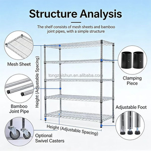 Étagère de rangement à roulettes robuste en acier inoxydable 201, 3 niveaux réglables, anti-rouille, pour <span class=keywords><strong>garage</strong></span> et atelier - Product Image 4