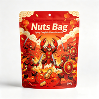 OEM Groothandel Op Maat Logo Herbruikbare Ritszak Geurdicht Noten Snoep Koekjes Snackzak Plastic Verpakking Staande Pouch