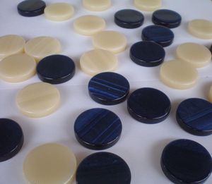 35*7mm bianco nero blu classico madreperla resina Backgammon <span class=keywords><strong>dama</strong></span> per l'intrattenimento - Product Image 3