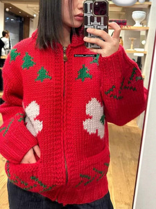 Cardigan Oversize Rosso Personalizzato con Logo del Produttore per Donne, <span class=keywords><strong>Abbigliamento</strong></span> <span class=keywords><strong>Premaman</strong></span> Morbido - Product Image 1