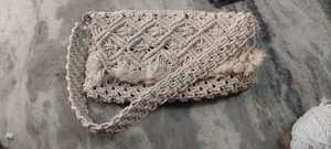 Handwoven Bohemian Crochet Flap Closure Eco Friendly Shoulder Bag Crossbody Handbag <b>Tassel</b> Clutch up 1L <b>for</b> Beach Travel Summer - Product Image 1