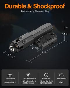 Yeni el feneri MOLK & PICA 2 1 lazer ışığı Combo 1600 lümen şarj edilebilir kırmızı lazer el feneri - Product Image 2