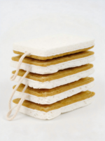 Éponge à vaisselle en coton avec boucle de suspension, sans colle, cousue, écologique, pour le nettoyage des ustensiles de cuisine et de la salle de bain