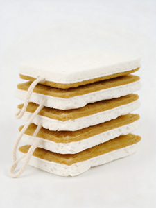 Éponge à vaisselle en coton avec boucle de suspension, sans colle, cousue, écologique, pour le nettoyage des ustensiles de cuisine et de la salle de bain - Product Image 1